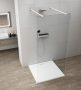 Polysan ESCA szabadon álló Walk-in zuhanyfal átlátszó üveggel 1000x2100 mm, matt fehér ES1010-07