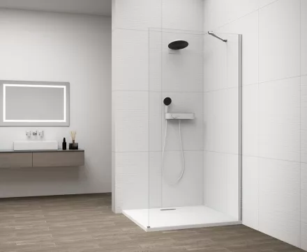 Polysan ESCA Walk-in zuhanyfal átlátszó üveggel 110x210 cm, króm ES1011-01