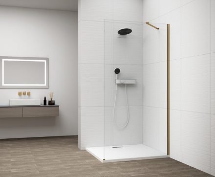 Polysan ESCA Walk-in zuhanyfal átlátszó üveggel 110x210 cm, matt arany ES1011-04