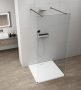 Polysan ESCA szabadon álló Walk-in zuhanyfal átlátszó üveggel 1100x2100 mm, matt fekete ES1011-06