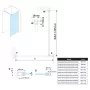 Polysan ESCA Walk-in zuhanyfal 1167x2100 mm transzparent üveg, AntiDrop bevonattal ES1012