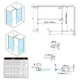 Polysan ESCA Walk-in zuhanyfal 1167x2100 mm transzparent üveg, AntiDrop bevonattal ES1012