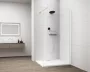 Polysan Esca Walk-in zuhanyfal átlátszó üveggel 1300x2100 mm, matt fehér profillal.