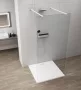 Polysan Esca szabadon álló Walk-in zuhanyfal 1300x2100 mm átlátszó üveggel, matt fehér kivitelben.