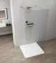 Polysan Esca szabadon álló Walk in zuhanyfal átlátszó üveggel 1400x2100 mm matt arany kivitelben