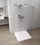 Polysan Esca szabadon álló Walk in zuhanyfal átlátszó üveggel 1500x2100 mm matt fekete kivitelben
