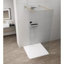 Polysan Esca szabadon álló Walk in zuhanyfal átlátszó üveggel 1500x2100 mm matt arany kivitelben