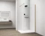 Polysan Esca Walk-in zuhanyfal átlátszó üveggel 900x2100 mm, matt arany profillal.