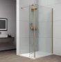 Polysan Esca Walk-in zuhanyfal átlátszó üveggel 900x2100 mm, matt arany profillal.