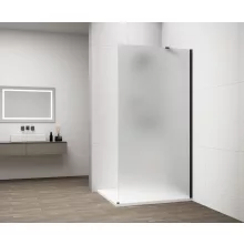 Polysan Esca Walk-in zuhanyfal matt üveggel 1100x2100 mm, matt fekete profillal.