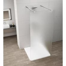 Polysan Esca szabadon álló Walk-in zuhanyfal matt üveggel 1100x2100 mm, króm profillal.