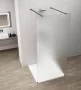 Polysan Esca szabadon álló Walk-in zuhanyfal matt üveggel 1100x2100 mm, matt fekete profillal.