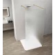 Polysan Esca szabadon álló Walk-in zuhanyfal matt üveggel 1100x2100 mm, matt arany profillal.