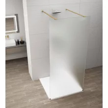 Polysan Esca szabadon álló Walk-in zuhanyfal matt üveggel 1200x2100 mm, matt arany profillal.