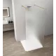 Polysan Esca szabadon álló Walk-in zuhanyfal matt üveggel 1300x2100 mm, matt arany profillal.