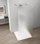 Polysan Esca szabadon álló Walk-in zuhanyfal matt üveggel 1400x2100 mm, króm profillal.