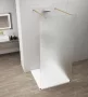Polysan Esca szabadon álló Walk-in zuhanyfal matt üveggel 1500x2100 mm, matt arany profillal.