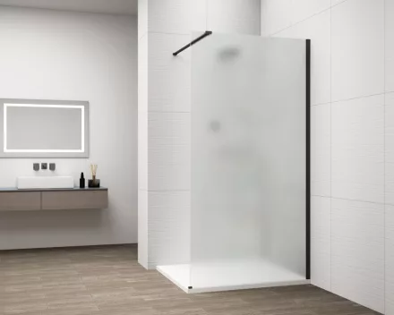Polysan ESCA Walk-in zuhanyfal matt üveggel 800x2100 mm, matt fekete ES1180-02