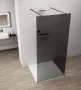 Polysan Esca szabadon álló Walk-in zuhanyfal sötétített üveggel 1000x2100 mm, matt fekete profillal.