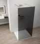 Polysan Esca szabadon álló Walk-in zuhanyfal sötétített üveggel 1000x2100 mm, matt arany profillal.