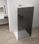 Polysan Esca szabadon álló Walk-in zuhanyfal sötétített üveggel 1100x2100 mm, matt fehér profillal.
