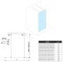 Polysan ESCA Walk-in zuhanyfal 767x2100 mm flutes üveg, AntiDrop bevonattal ES1380
