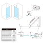 Polysan ESCA Walk-in zuhanyfal 767x2100 mm flutes üveg, AntiDrop bevonattal ES1380