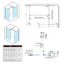 Polysan ESCA Walk-in zuhanyfal 767x2100 mm flutes üveg, AntiDrop bevonattal ES1380