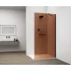 Polysan Esca Walk-in zuhanyfal 800x2100 mm barna üveggel, matt fekete kivitelben.