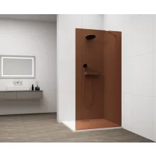 Polysan Esca Walk-in zuhanyfal 800x2100 mm barna üveggel, matt fehér kivitelben.