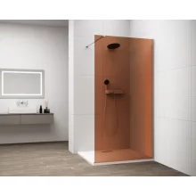 Polysan Esca Walk in zuhanyfal barna üveggel 900x2100 mm króm kivitelben