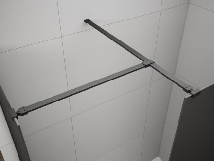Polysan ESCA Walk-in zuhanyfalhoz T-merevítő, matt fekete ES7525