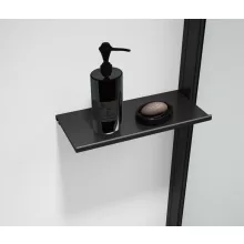 Polysan Esca fali profilhoz rögzíthető zuhanypolc 230x120 mm, matt fekete kivitelben.