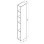 Sapho Espace ajtó nélküli polcos faliszekrény 20x172x32 cm, fehér ESC100-3030