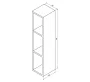 Sapho Espace polcos felsőszekrény ajtó nélkül 20x94x22 cm, ezüst tölgy ESC130-1111