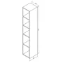 Sapho Espace polcos magas szekrény ajtó nélkül 30x172x32 cm, bardíni szilva ESC160-1313