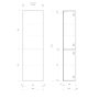 Sapho Espace 2 ajtós faliszekrény 50x172x32 cm univerzális nyitással, verde strip ESC450-4444S