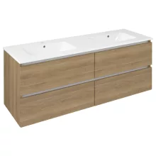 Sapho Ezara 4 fiókos fali mosdószekrény szifonkivágással 140x54x45 cm cuneo tölgy kivitelben.