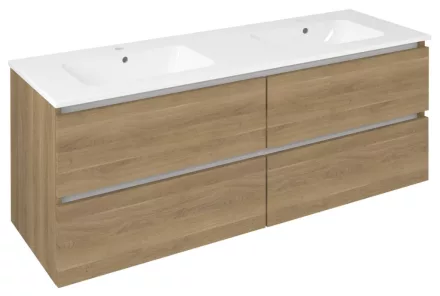 Sapho Ezara 4 fiókos fali mosdószekrény szifonkivágással 140x54x45 cm cuneo tölgy kivitelben.
