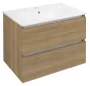 Sapho Ezara 2 fiókos fali mosdószekrény szifonkivágással 70x52x46 cm, cuneo tölgy.