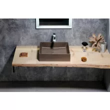 Sapho Formigo beton mosdó 47,5x36,5cm, sötét barna FG014