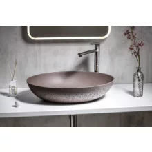 Sapho Formigo beton mosdó 60x40,5cm, sötét barna FG024