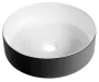 Sapho Fiastra pultra helyezhető kerámia mosdótál 40x12 cm, fehér/fekete FT801B
