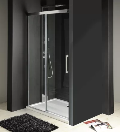 Sapho Gelco Fondura zuhanyajtó átlátszó üveggel 1100x2000 mm, króm profil GF5011