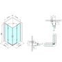 Sapho Gelco Legro szögletes zuhanykabin 90x90 cm átlátszó üveg, króm profil GL2290