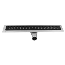   Sapho Gelco Manus Rozsdamentes acél zuhanyfolyóka 950x130x55 mm Onda ráccsal, inox / fekete GMO15B