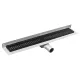 Sapho Gelco Manus inox padlóösszefolyó Onda rosttal 115x11 cm, fekete GMO27B