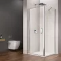 Sapho Gelco Loro nyíló ajtós zuhanykabin oldalfallal átlátszó üveggel 800x800 mm, króm profil GN4480-03
