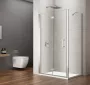 Sapho Gelco Loro harmónika ajtós zuhanykabin átlátszó üveggel 800x800x2000 mm, króm profil GN4580-03