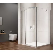   Sapho Gelco Loro nyíló zuhanyajtó fix résszel 100x100x200 cm átlátszó üveg, króm profil GN4610-01